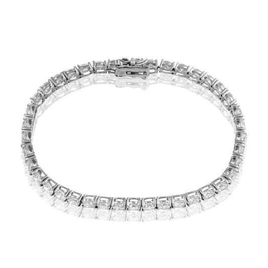Bracelet Tennis Argent Blanc Oxyde De Zirconium